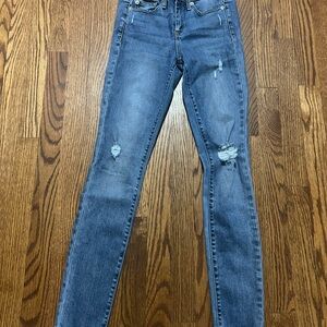 GAP Blue Skinny Jeans with Distressed Details